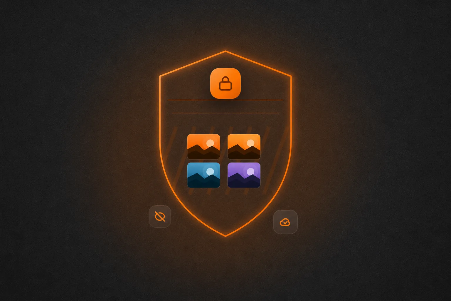Private gallery with watermark and backup shield